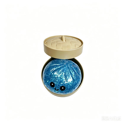 1PC Colorful Simulation Dumpling Squishy Stress Balls with Steamer, Birthday Gifts, Office?Party Gift