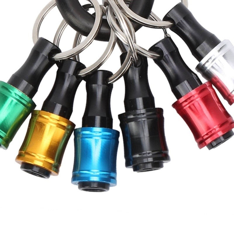 Conjunto de ferramentas com chaveiro colorido, haste de extensão de troca rápida, haste de conversão de cabo hexagonal de 1/4", chave de fenda, luva de liberação rápida