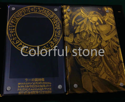 Yu-Gi-Oh Anime Personagem Card Brick Deus Egípcio O DRAGÃO ALADO DE RA Acrílico Banhado a Ouro Brick Cartas de Exibição Não Incluídas