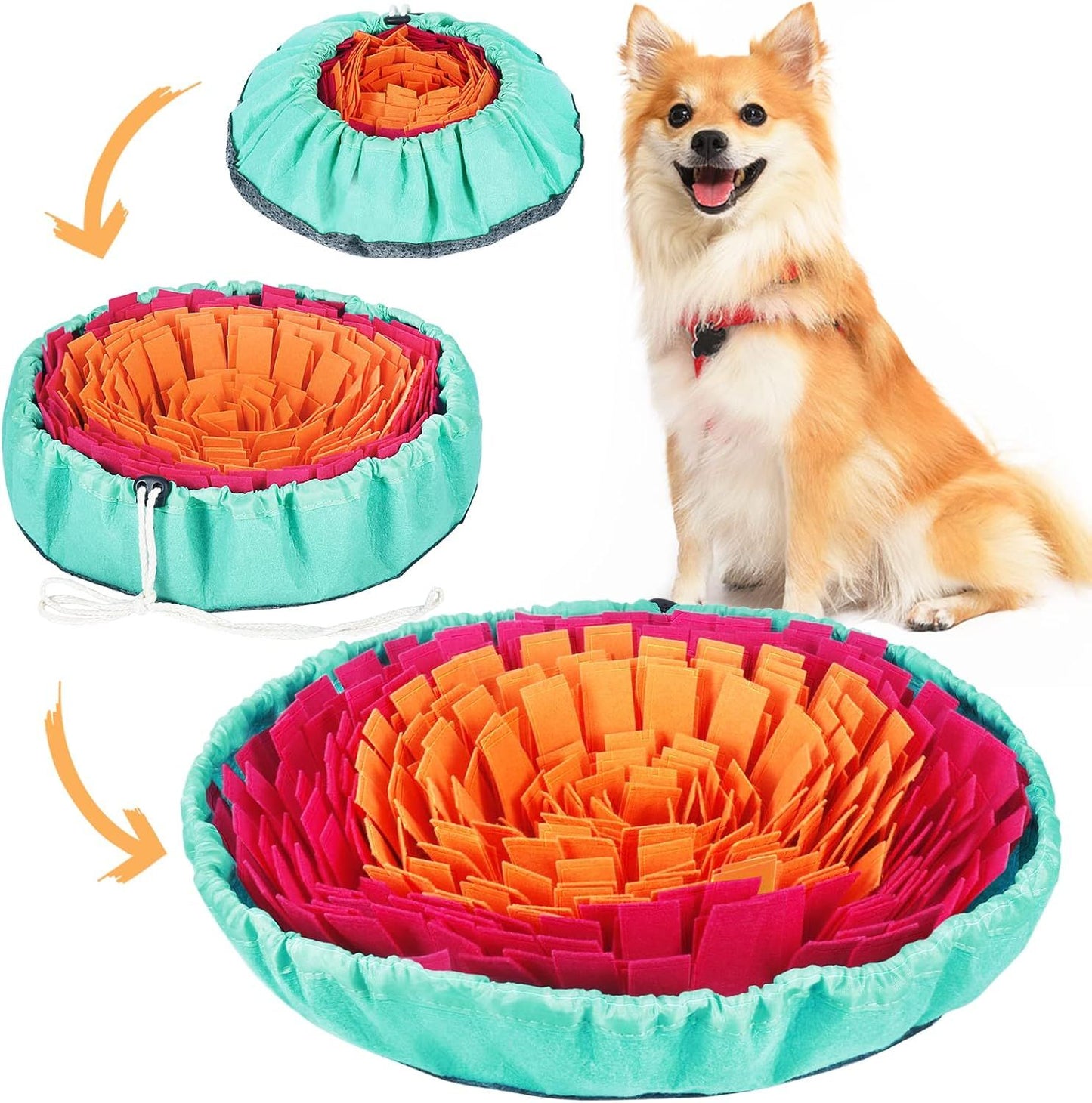 Tapete Olfativo para Cães, Jogo Interativo para Tédio, Estimula Habilidades Naturais de Forrageamento para Gatos e Cães, Uso em Tigela de Viagem