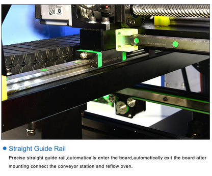 Máquina SMD para Fabricação de Circuitos Integrados SMT550 Máquina de Colocação e Seleção de Componentes Eletrônicos com 4 cabeças e 50 alimentadores
