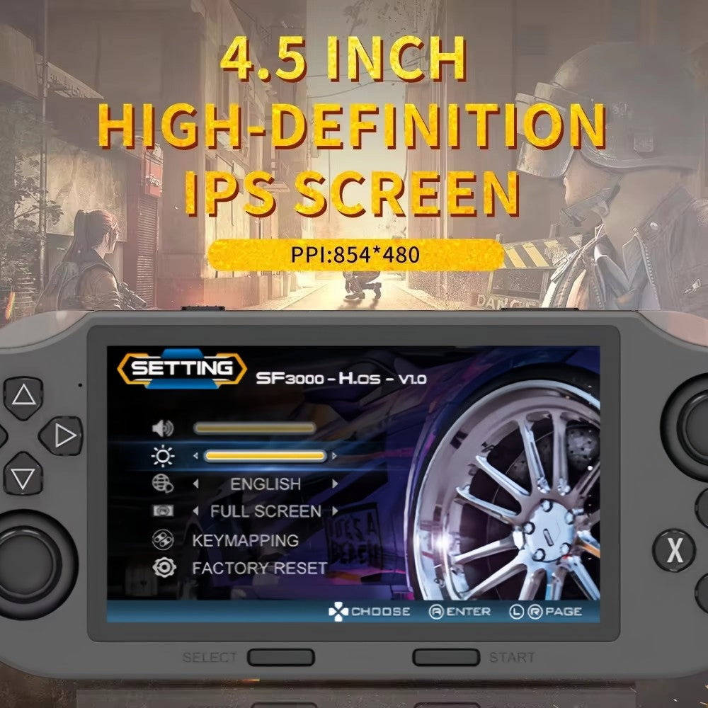 SF3000 Retro Handheld Video Game Console Linux System 4.5 Inch 854*480 IPS Screen 3000mAh Portable Pocket Video Games Player