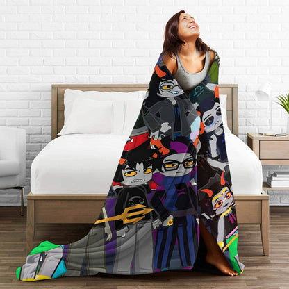 Manta de Flanela Homestucked Manga Cobertor Macio e Quente para Sofá Cama Viagem Engraçado Colcha Capa de Sofá-Cama