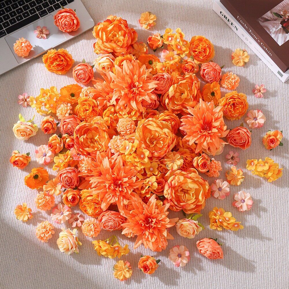 15/50Pcs Mix Artificial Flowers Head Rose Fake Flower for Home Room Decor Wedding Marriage Decoration Bride Craft Gift Accessory