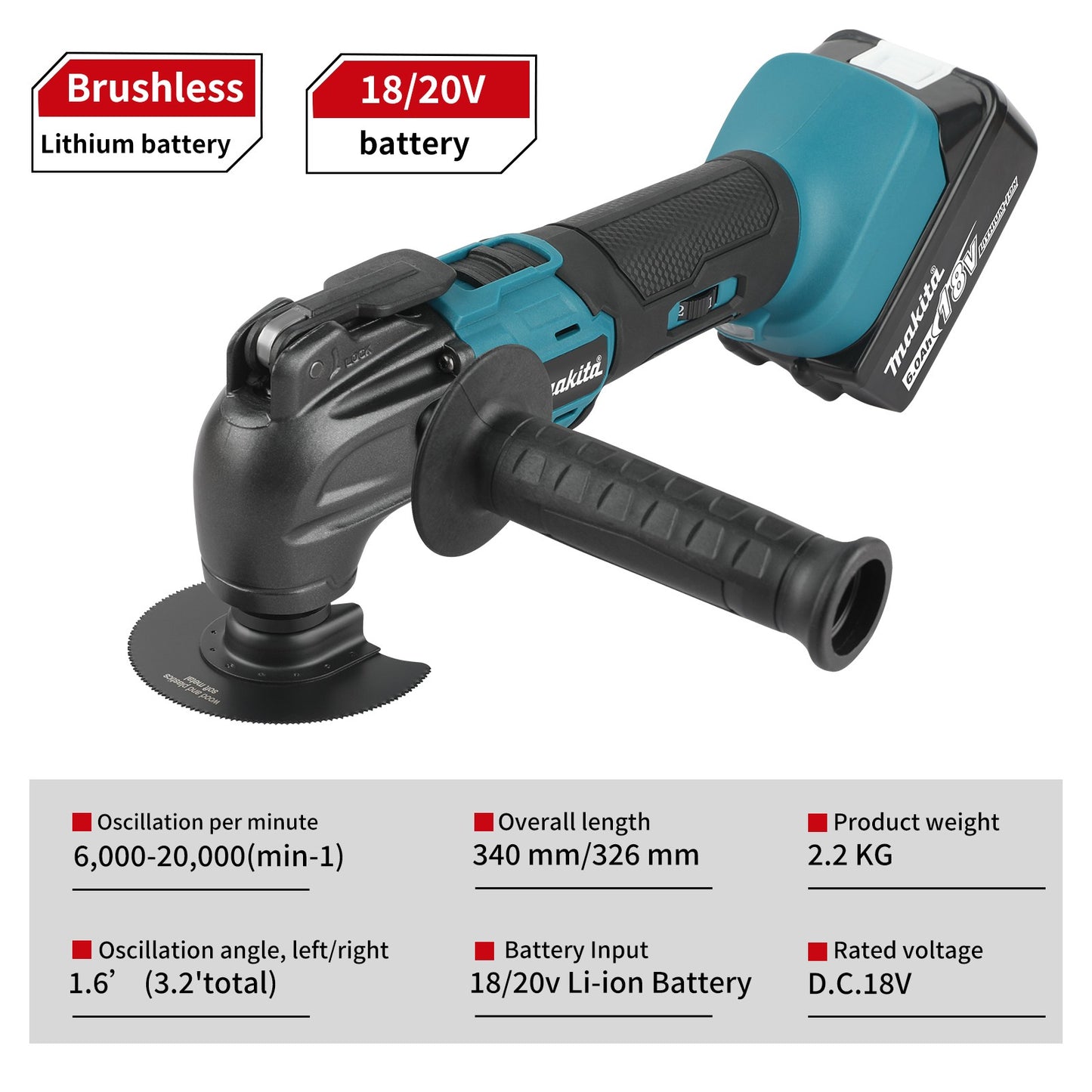 Ferramenta Multiuso Oscilante de Liberação Rápida sem Escova Makita 18V Ferramenta Multifuncional Renovadora Aparador Elétrico Compatível com MAKITA 18V