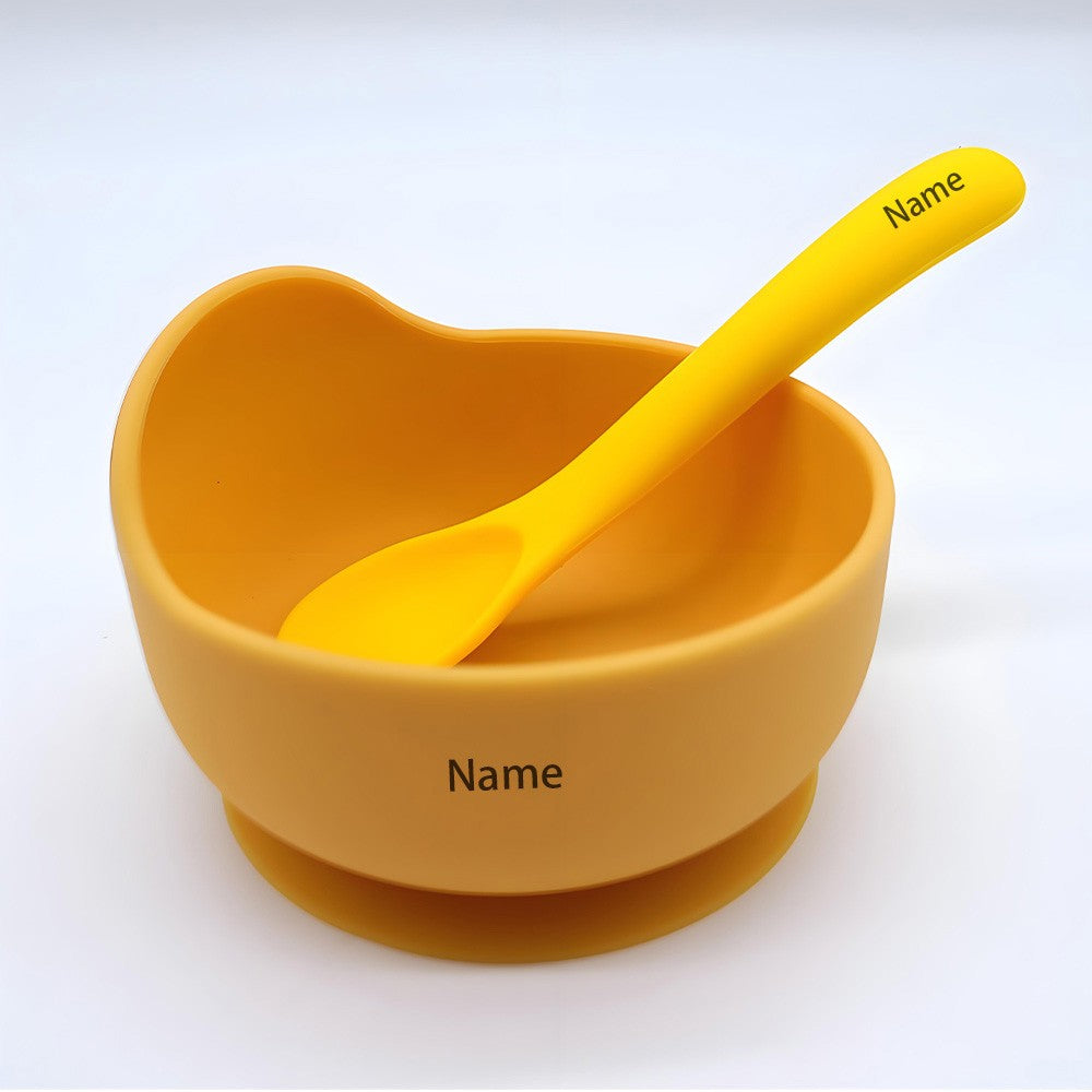 Silicone Tableware Set Waterproof and Easy to Clean Free Name Engraving Creative Gifts Customized for Babies
