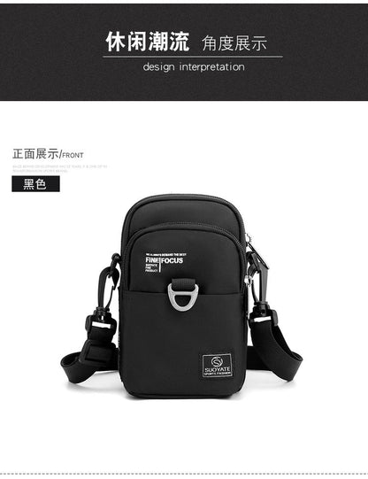 Fashion 3 Layers Men Small Shoulder Bag High Quality Durable Nylon Male Handbag Portable Messenger Bag Flap Mini Waist Bag
