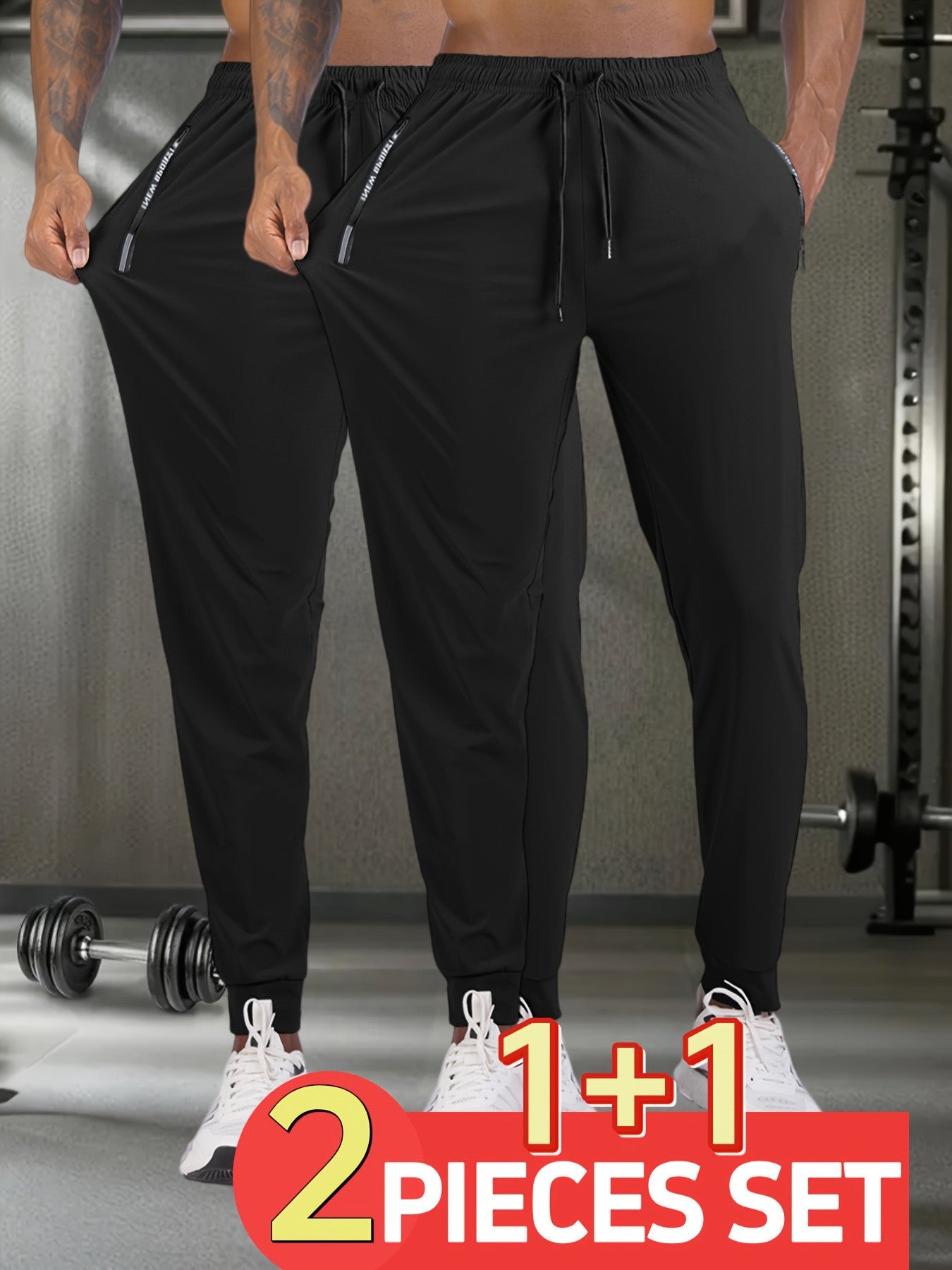 Calça Jogger Masculina Plus Size Respirável para Homens Calça de Moletom Secagem Rápida Reta Cós Elástico Estilo Coreano Clássico Esportivo