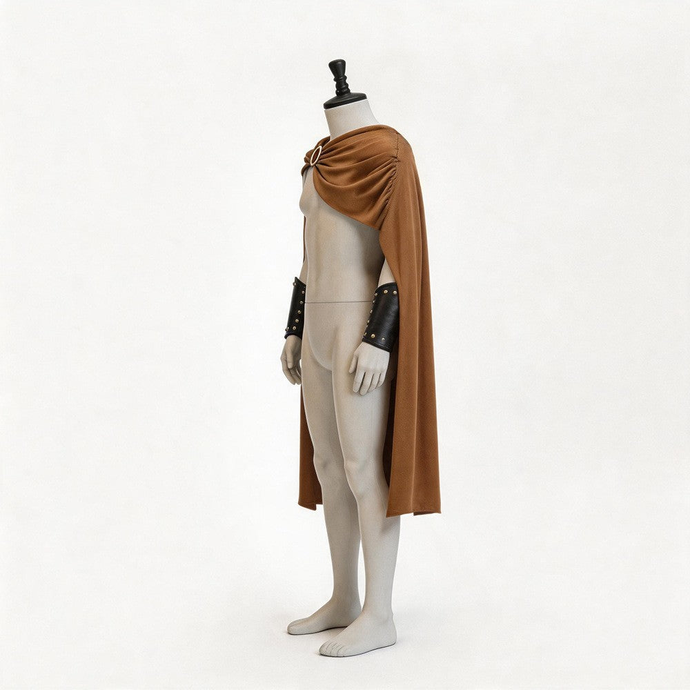 Men Spartan Warrior Cape CostumeMedieval Knight Cloak Set Halloween Carnival Masquerade Party Cosplay Outfit for Adult Male Stag