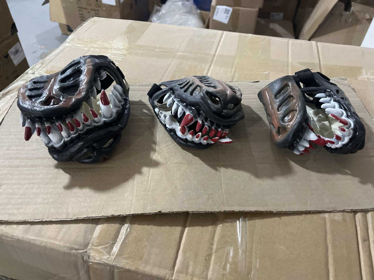 Dog Mask Halloween Mask Dinosaur Dog Mouth Latex Funny Pet Hood Movable Teeth Pet Dress Up