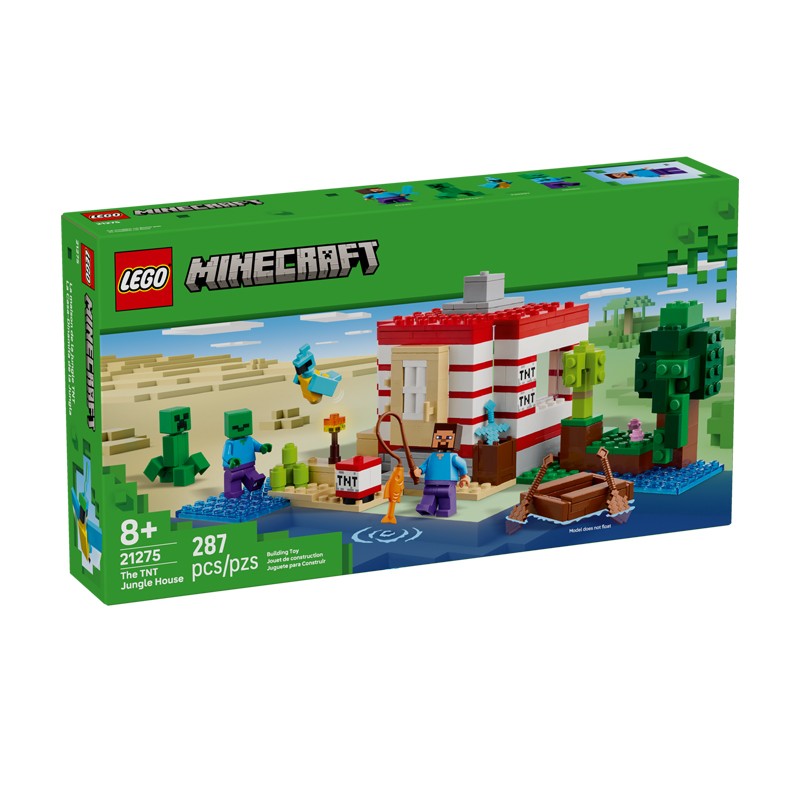 Lego Minecraft 21275 Casa da Selva TNT Presente de Dia das Crianças Meninos e Meninas Brinquedo de Blocos de Montar