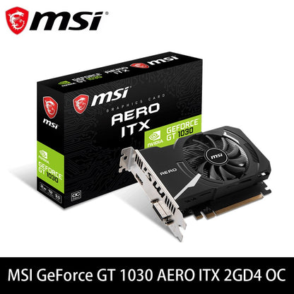 MSI GeForce GT 1030 AERO ITX 2GD4 OC 64Bit DVI PCI-E 3.0 Geforce GPU Gt 1030 Placa de Vídeo para Jogos