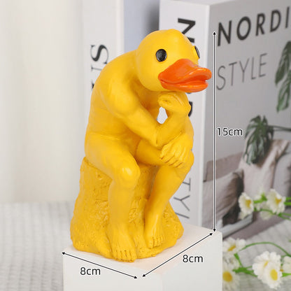 Novel and interesting, thinking about duck Ins animal statues, home decoration resin crafts, garden and courtyard decorations