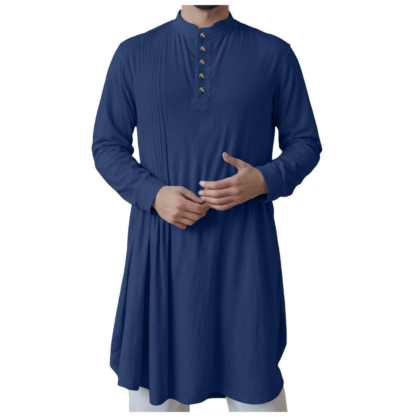 Men'S New Muslim Middle Arabic Men'S Button Down Cotton And Linen Shirts Muslim Robes Stylis Male Clothes Stylis Male Clothes