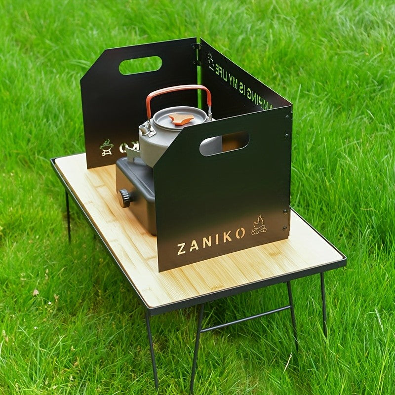 Outdoor Barbecue Windshield Folding Camping Barbecue windproof board Three-fold Four-fold