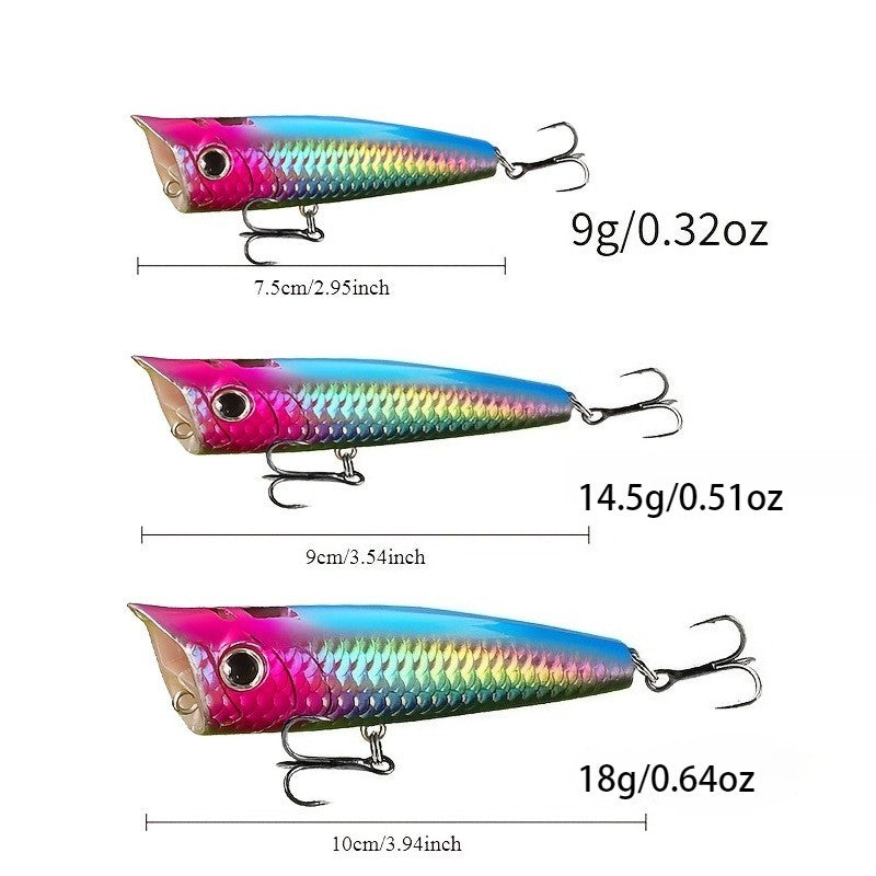 1unid/5unid Poppers Topwater 9g 14.5g 18g Floating Rock pop Iscas Artificiais Rígidas para Pesca de Black Bass, Perca e Lúcio