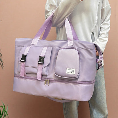 Large Capacity Multi-Functional Travel Duffel Bag & Gym Tote with Multiple Compartments, Durable Nylon Sports Bag