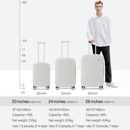 Mixi Patent Design Travel Luggage Women Men Suitcase On Wheels Spinner Trolley Case Bag 18" Carry On 20" 24" Check In 100% PC