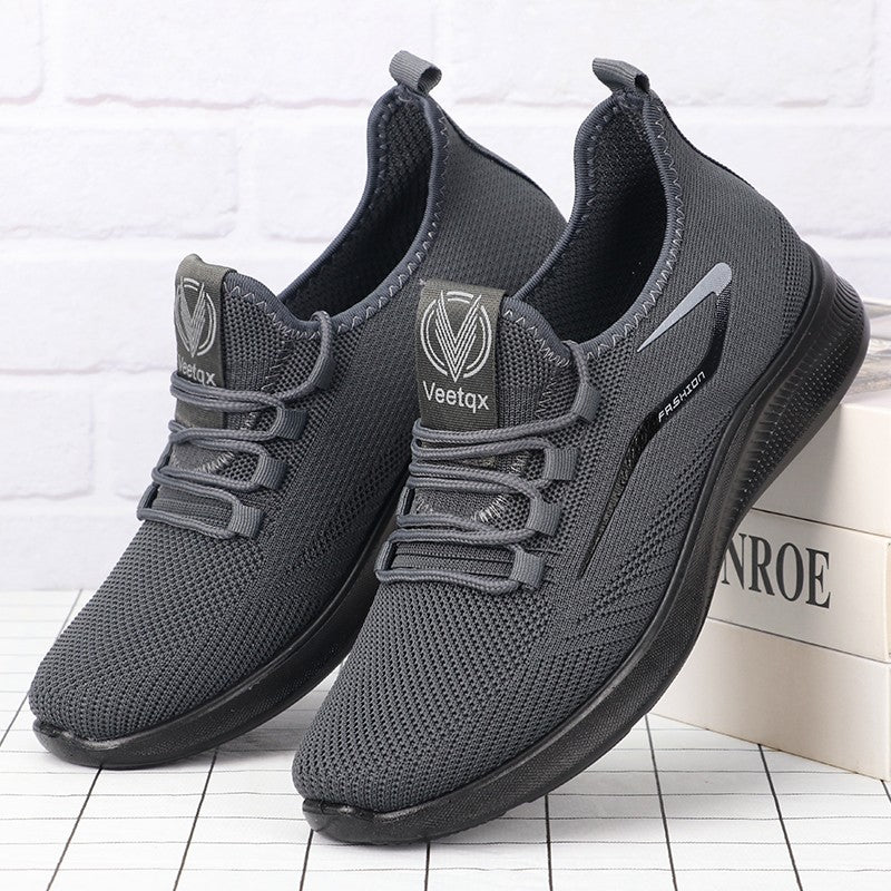 Sapatos Casuais Masculinos Sólidos com Cadarço, Sapatos Esportivos Leves para Homens, Sapatos Casuais Sólidos da Moda Adequados para Entusiastas de Caminhada de Lazer - Ideais para Leveza, Respirabilidade e Antiderrapantes, Adequados para Laze