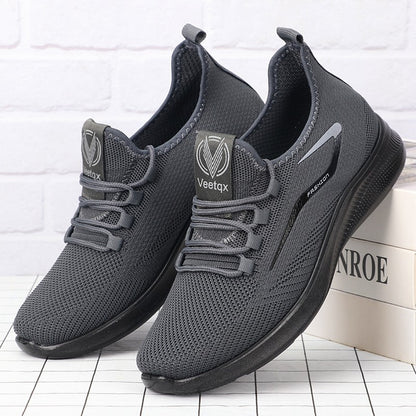 Sapatos Casuais Masculinos Sólidos com Cadarço, Sapatos Esportivos Leves para Homens, Sapatos Casuais Sólidos da Moda Adequados para Entusiastas de Caminhada de Lazer - Ideais para Leveza, Respirabilidade e Antiderrapantes, Adequados para Laze