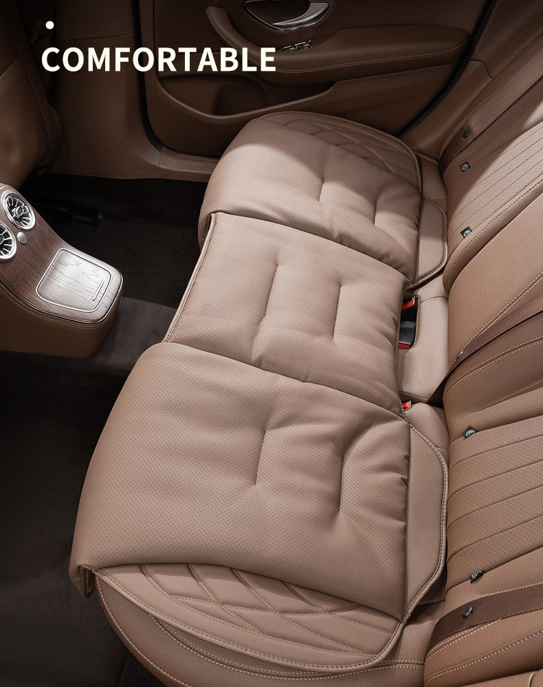 Nappa Leather Car Seat Cushion Rear Integrated Lumbar Support for All Seats Breathable Ventilated Comfort Auto Accessories