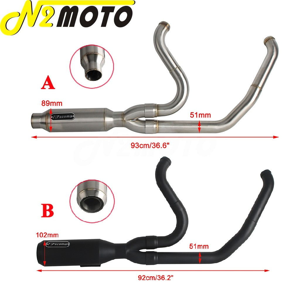 Motorcycle 2-into-1 Exhaust Muffler System For Harley Touring Electra Glide FLHTI FLHTK FLHTPI FLHTKL FLHTCUI FLHTKSE 2017-2025