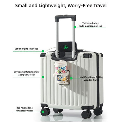 Mala de Bordo Pequena de 18 Polegadas ABS com Múltiplos Compartimentos e Divisória para Molhados e Secos para Viagens a Negócios e Viagens Curtas