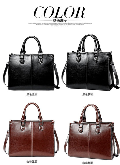 Women Handbag Cross body Shoulder Tote Bag Genuine Leather Shopping Fashion Office Female Real Cowhide Messenger Top Handle Bags