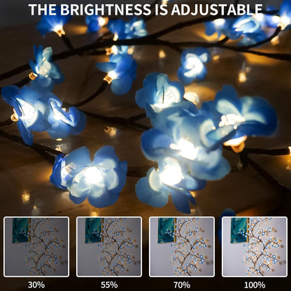 Cherry LED Tree Branch Lights 8 Modes USB Powered Cherry Blossom Branch Decoration Night Lights for Indoor Home Walls and Doors