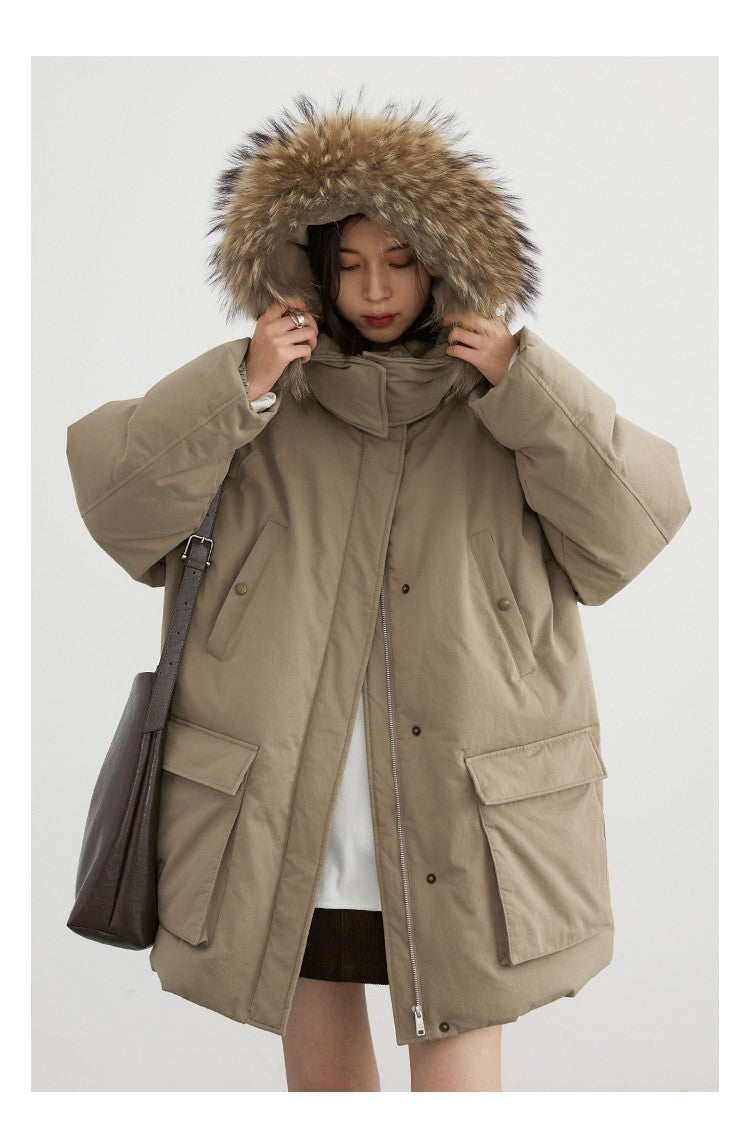 CHIC VEN Women Down Coats Solid Outdoor Loose Casual Down Jacket  Thickened Parka Jackets Female Overcoat Autumn Winter 2023