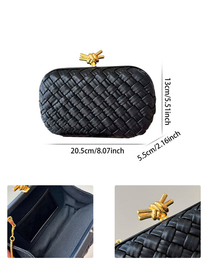 2025 fashion new ladies clutch bag high sense niche design woven bag elegant dinner clutch shoulder slung chain fashion high qua