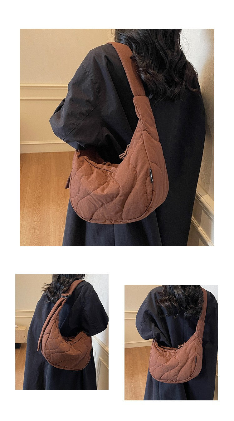New Commuting Crossbody Bags for Women Fashion Texture and Simple Hobo Shoulder Bag Large Capacity Versatile Bags for Travel