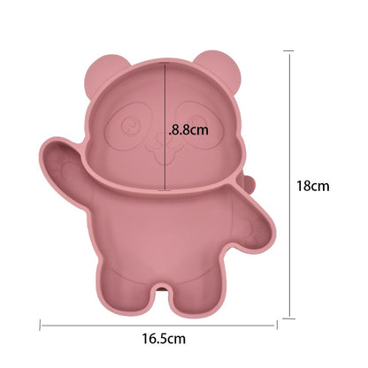 Children's Dishes Baby Silicone Sucker Bowl Baby Panda Face Dining Plate Toddle Training Tableware Kids Feeding Bowls
