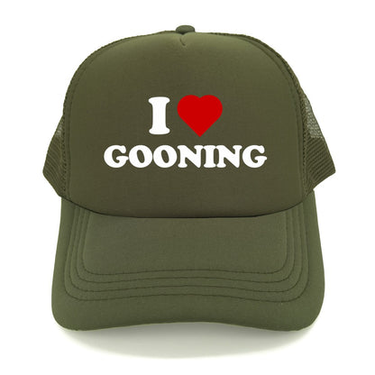 Funny I Love Gooning Baseball Caps Cool Summer Men Mesh Net Hat Humor Trucker Cap Unisex Outdoor Mesh Net Caps MZ-080