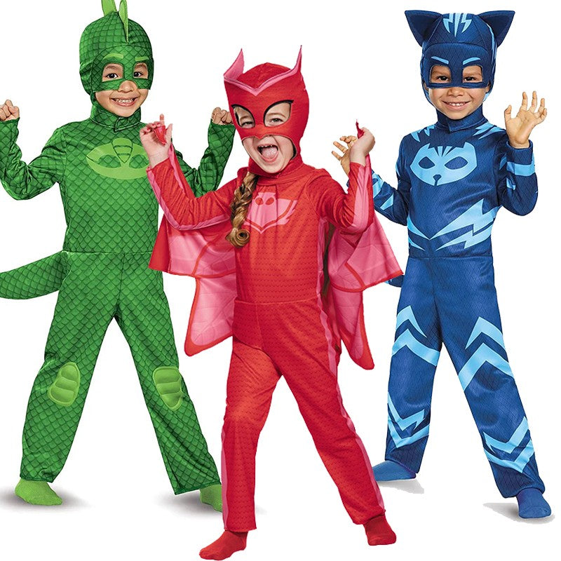 Cartoon PJ Cosplay Costume Anime Figure Dress Up Clothing Christmas Halloween Birthday Party for Boy Girl Kids Accessories Gifts