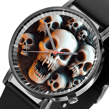 Fashion Pumpkin Design Men's and Women's Quartz Watch Casual Black Silicone Halloween Gift Fashion Women's Wristwatch