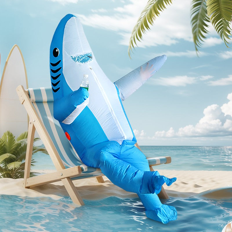 Cute and unique standing shark design inflatable costume Halloween and Christmas inflatable costume props