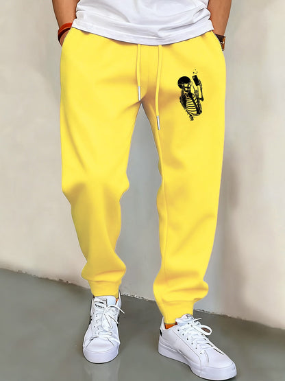 Skeleton People Who Enjoy Taking Photos Men'S Elastic Waist Pants Basics Pocket Long Pant Fashion Casual Male Sports Sweatpants
