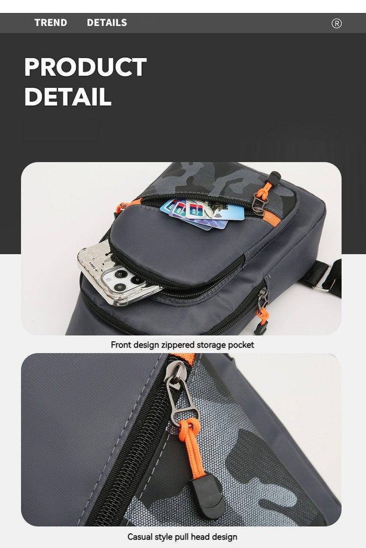 Rilibegan Nylon Men's Chest Bag 2023 New Portable Casual Shoulder Bag Trendy and Unique Design Crossbody Bag