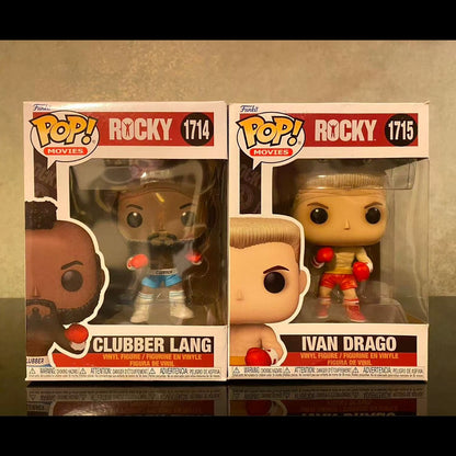 Funko Pop Rocky Boneco Filme Balboa Enfeite Ivan Drago Modelo Brinquedos Clubber Lang Boneco Figura de Vinil Presentes Colecionáveis