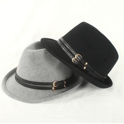 Outono Inverno Nova Moda Lã Feltro Chapéu Versão Coreana Boina Retrô Elegante Senhoras Chapéu de Jazz Aba Larga para Mulheres??