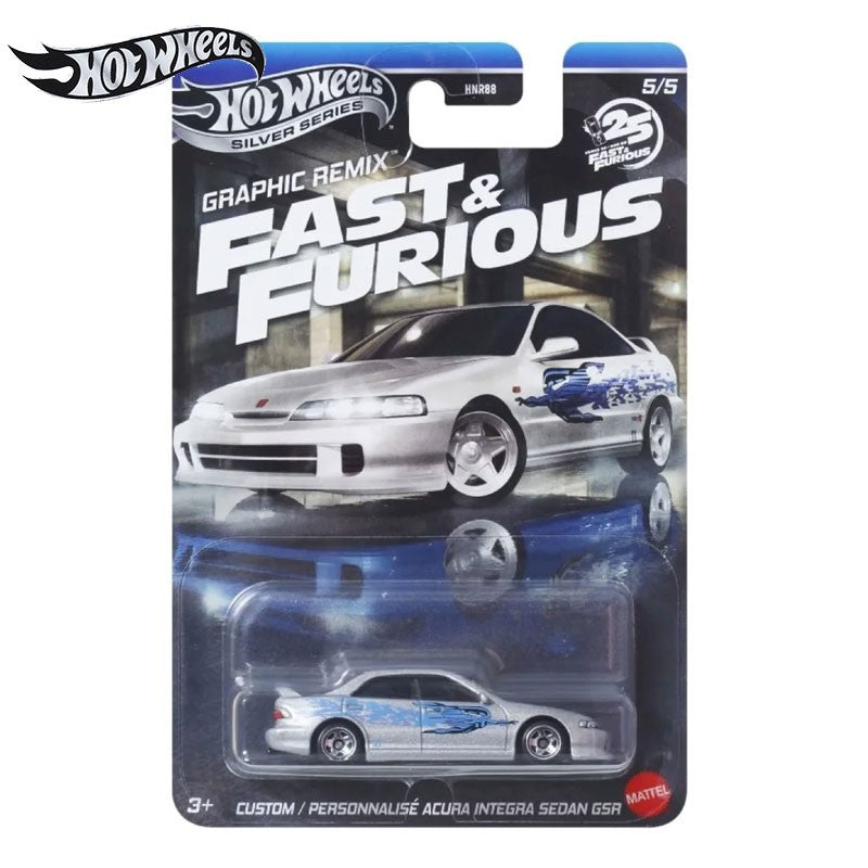 Hot Wheels Velozes e Furiosos HNR88L Carros Colecionáveis Die-Cast Escala 1/64: Honda S2000 Lancer Evolution VII Nissan Silvia S15