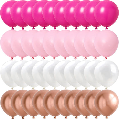 40PCS Rose Pink Metal Latex Confetti Confetti Balloons Wedding Decorations Matte Globos New Year Birthday Party Decorations