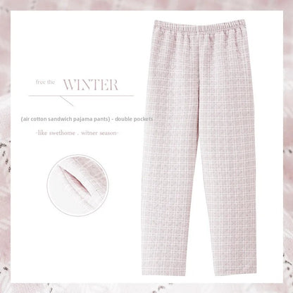 Thickened Air Cotton Sleep Pants Women's Autumn Winter Home Clothes Mid-aged Mom Warm Outerwear Large Size Home Pants