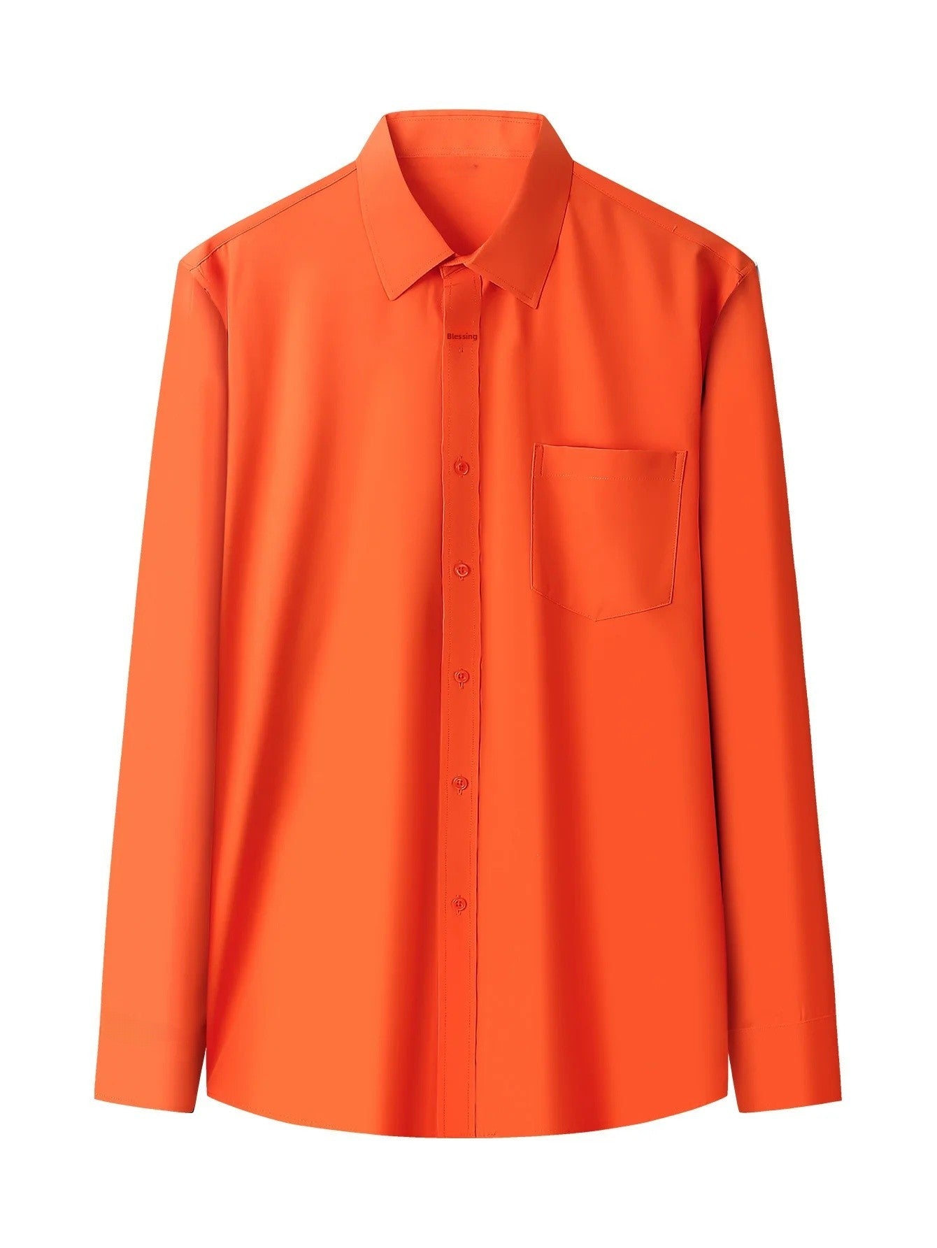 Iron-Free Long Sleeve Silk Smooth Drapey Wedding Shirt for Men Summer Business Formal Wine Red Large Size Men's Clothing