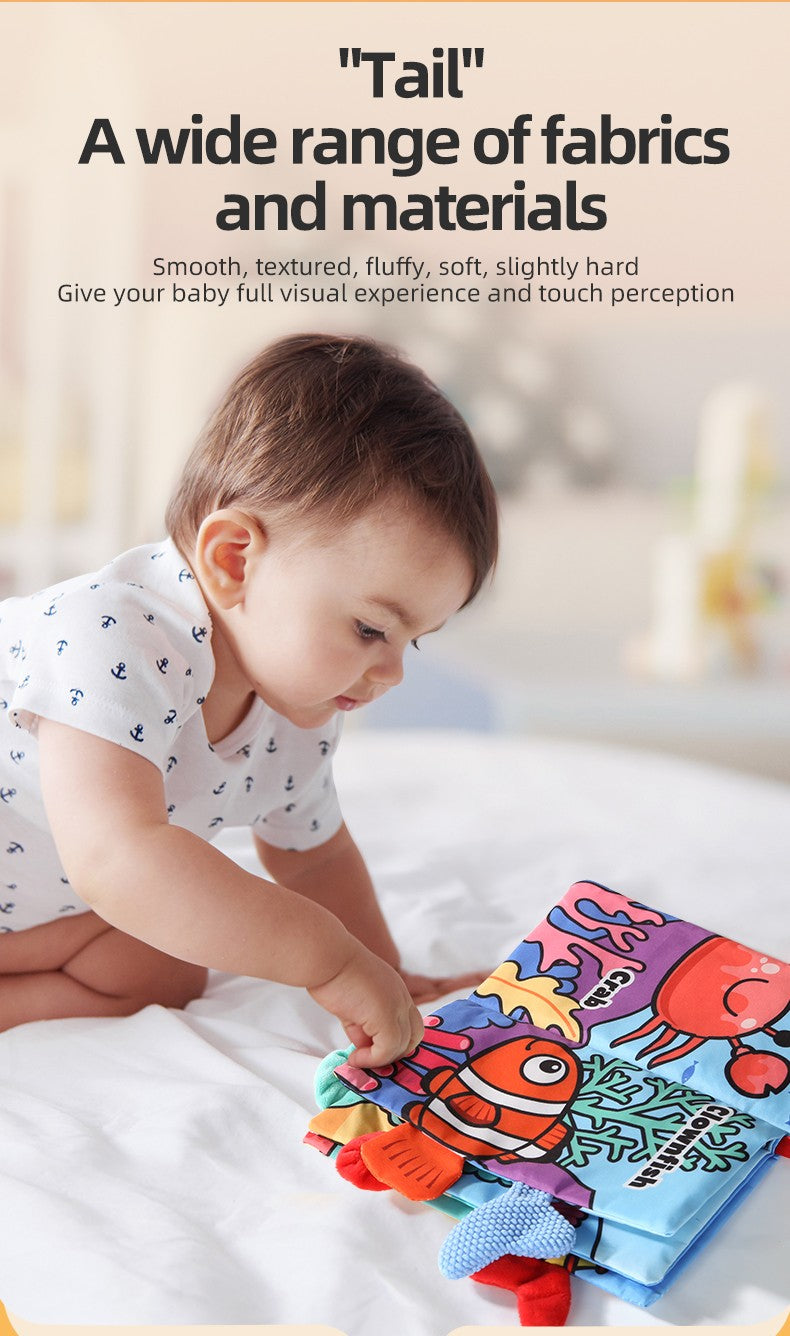 Puzzle Early Education Toys Ocean Style Baby Cloth Books 4 Page Soft Washable Tearable Toy for 0-3 Year Old Babies Newborn Gift