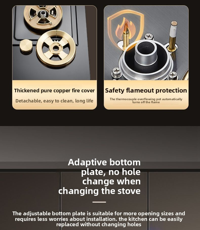 Dual Fuel 3500W Gas Electric Cooker Household Concave Induction Cooktop Class Energy Built-in Countertop Natural Gas Easy Table