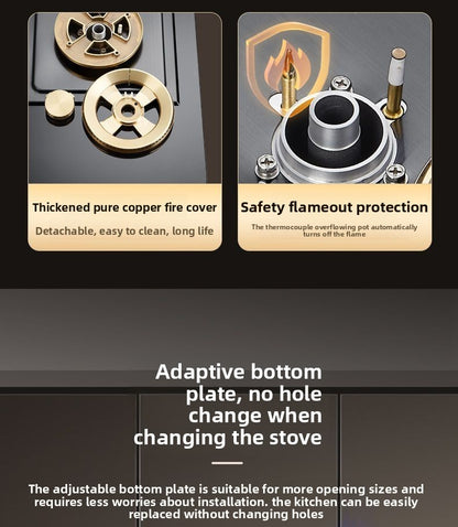 Dual Fuel 3500W Gas Electric Cooker Household Concave Induction Cooktop Class Energy Built-in Countertop Natural Gas Easy Table