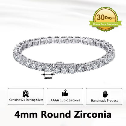 ORSA JEWELS Authentic 925 Sterling Silver Tennis Chain Bracelet Moulding Process Hanmade High-end Hand Chain for Man Woman SB128