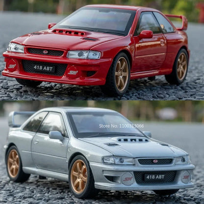 1:32 Subaru Impreza Modelo de Brinquedo de Carro Esportivo de Liga Leve, Carro Superesportivo em Miniatura Fundido com Luz e Som, Portas que Abrem e Fricção para Presentes Infantis